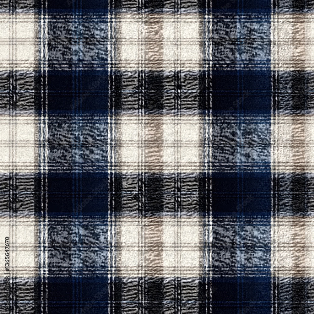Poster intricate lines form a seamless scottish tartan plaid design featuring gray and ivory, suitable for 
