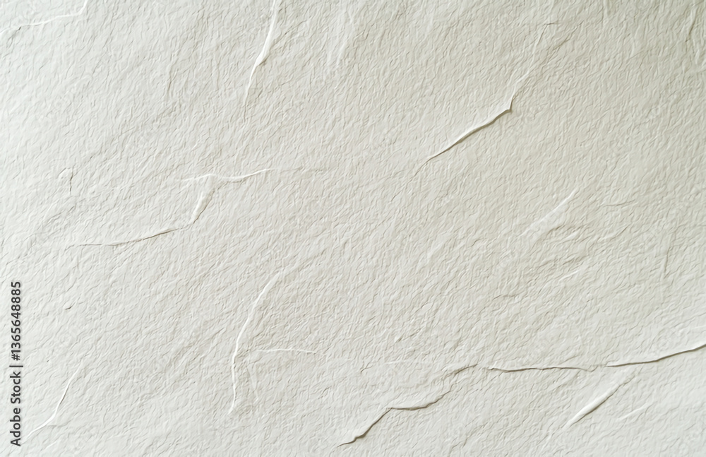 Poster close up view of a textured white surface with cracks and subtle shadows creating a rough appearance