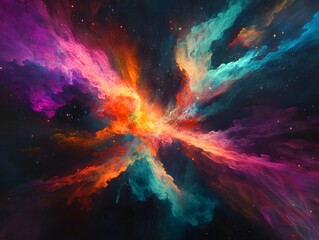 10. An abstract explosion of colors resembling a nebula in space