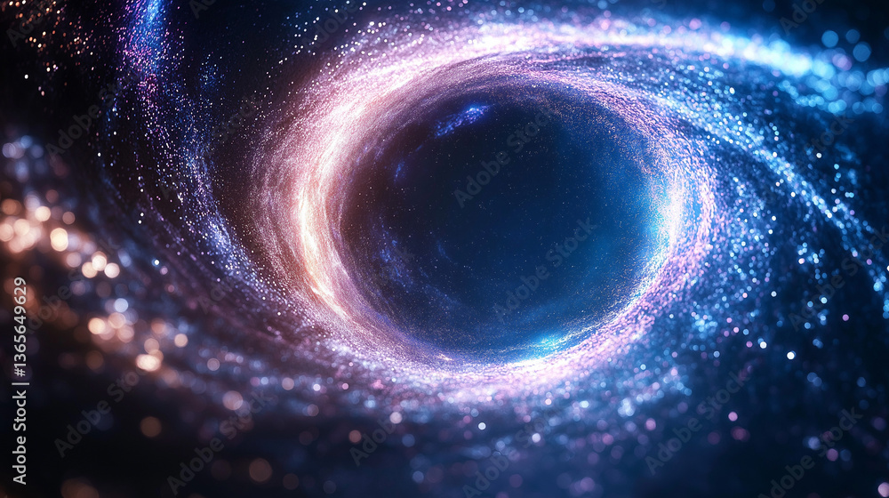 Poster cosmic vortex: a stunning and captivating visual representation of a black hole with swirling cosmic