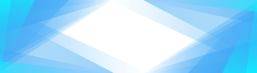 abstract white banner background with simple blue diagonal geometric shapes design