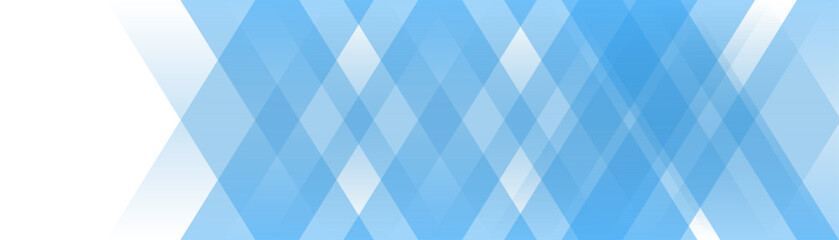 abstract white banner background with simple blue diagonal geometric shapes design