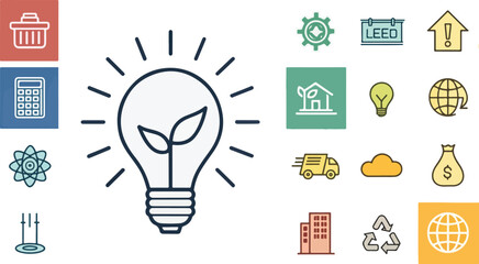 Bulb vector design, Bulb logo and icon design, Bulb Illustration vector design