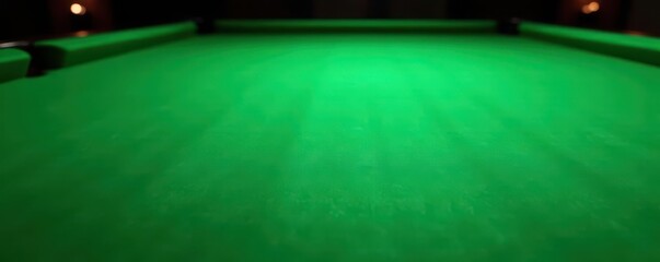 Deep green billiard cloth, nap texture visible, snooker, vibrant, sport