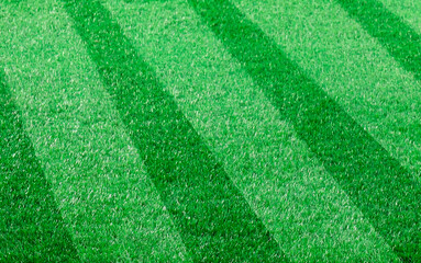 Football field with markings on green turf