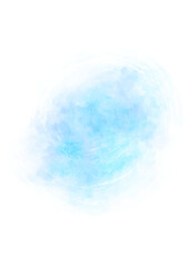 Blue watercolor vector background with brush strokes and splashes. Watercolor texture for cover, postcard, banner, flyer, ads. Water surface on white background. Sea. Waves. Summer illustration.