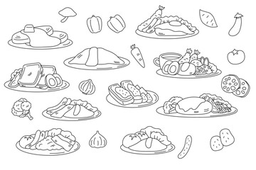 線画 洋食メニュー