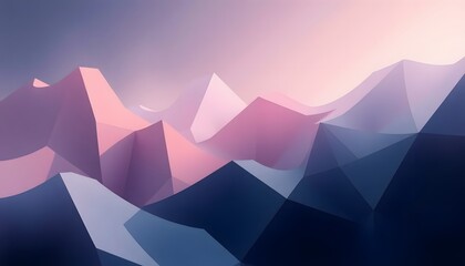 Low-poly Mountain Range at Sunset