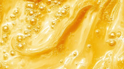 Golden Liquid with Bubbles Texture