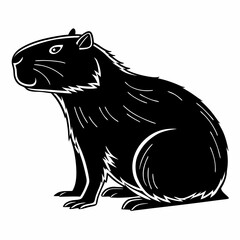 capybara silhouette black vector