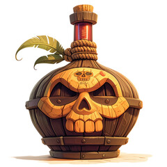Pirate potion bottle fantasy realm 3d artwork creative environment close-up