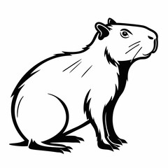 capybara silhouette black vector