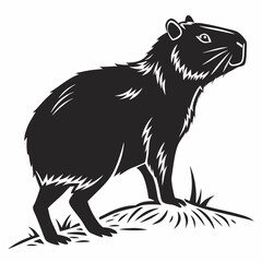 capybara silhouette black vector