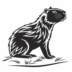 capybara silhouette black vector