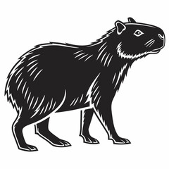 capybara silhouette black vector