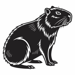 capybara silhouette black vector