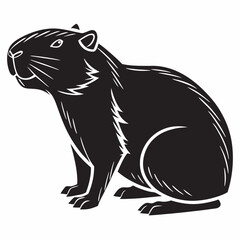 capybara silhouette black vector