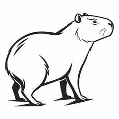 capybara silhouette black vector