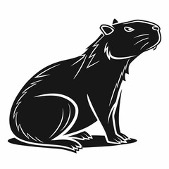 capybara silhouette black vector