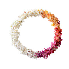 Obraz premium songkran festival, Circular arrangement of colorful flowers on a black background.