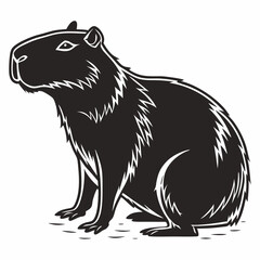 capybara silhouette black vector