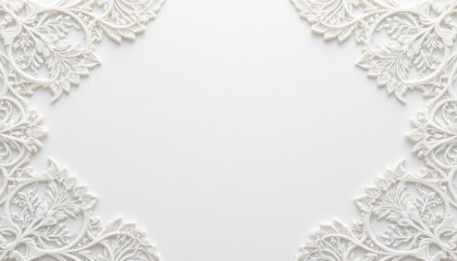 Fototapeta premium Design a clean white texture background featuring intricate lace patterns for a delicate touch.
