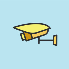 CCTV icon, video surveillance made flat color style, sign linear camera for use logo and other design