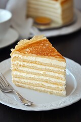 Delectable Creamy Pancake Cake Slice