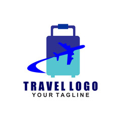 Travel Logo Design Template. Vector Icon of Travel by Airplane.