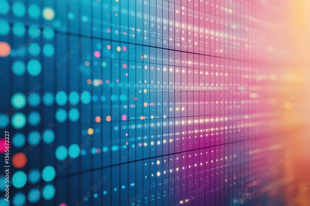 Poster vibrant colorful abstract background featuring dynamic dots and lines creating a playful and energet