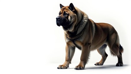 Obraz premium Imposing Mastiff, against stark white, muscular physique, animal, isolated animal, isolated