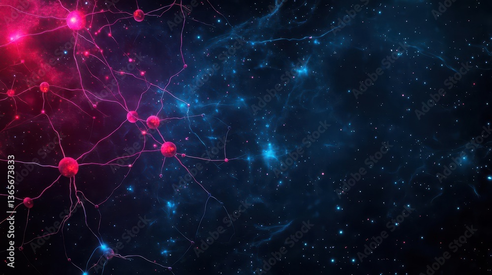 Poster intricate network of neurons in the human brain highlighting connections and signals with a focus on