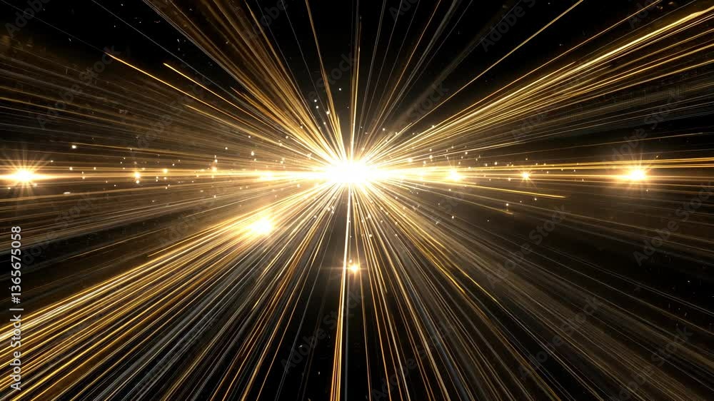 Poster exploring the beauty of light rays and sparkles in a captivating display of shining bursts and vivid