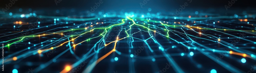 Poster vibrant display of colorful lights against a dark background creating an enigmatic and captivating a