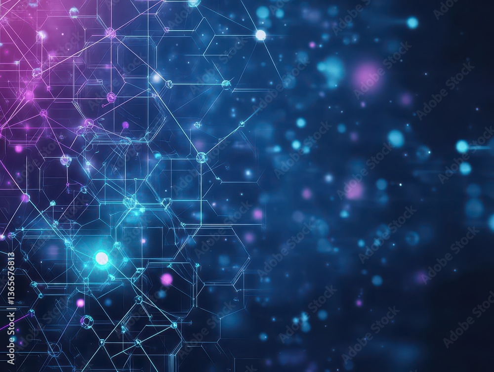 Poster intricate network of glowing lines on a dark background creating a mysterious and futuristic ambianc