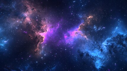 Stunning cosmic nebula with vibrant colors and swirling gases in deep space, perfect for backgrounds