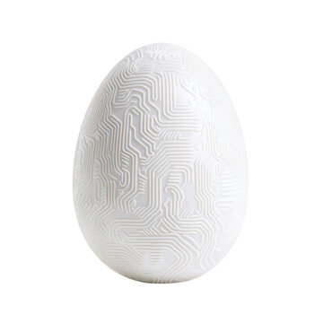 easter concept, Abstract egg design featuring circuit patterns on a black background.