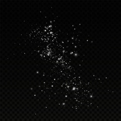 Decoration made of bright shimmering particles. Bright glitter dust. Festive light effect.	