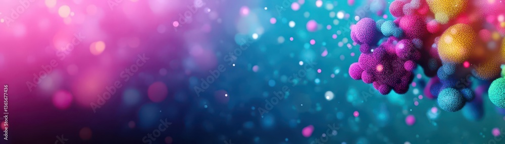 Poster vibrant colorful background filled with multicolored small balls creating a playful and lively atmos