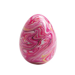 Obraz premium easter concept, Colorful marbled egg with intricate patterns on a black background.