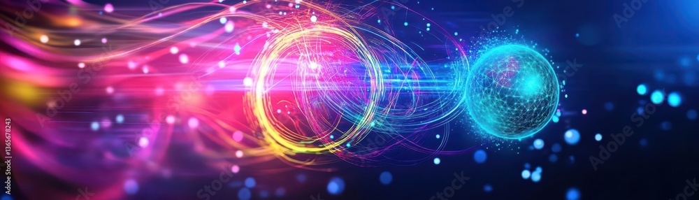 Aufkleber vibrant colorful abstract background featuring radiant circles and soft glowing lights creating a dr
