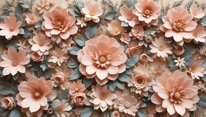 A beautiful floral arrangement in soft pastel hues, featuring soft peach, cream and lavender blossoms.