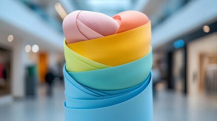 Fototapeta premium Cheerful Pastel Ribbon Bows in a Modern Abstract Design