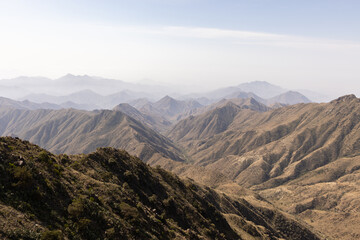 Landscape with mountains in the area of Abha in Saudi Arabia
