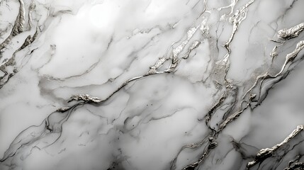 Elegant swirls of grey and silver paint create a mesmerizing marble effect, a luxurious and sophisticated abstract artwork.