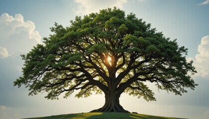 Majestic oak tree nature park photography sunset low angle tranquility