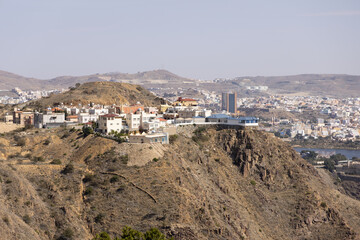 City of Abha in the southeast of Saudi Arabia is located on a high plateau directly on the edge of a valley