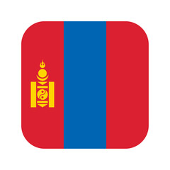 Mongolia flag rounded square icon
