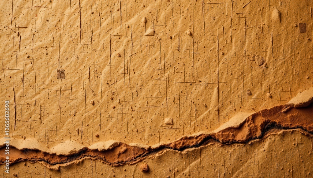 Poster illustrate an abstract cork background with layered effects and natural forms for creativity.