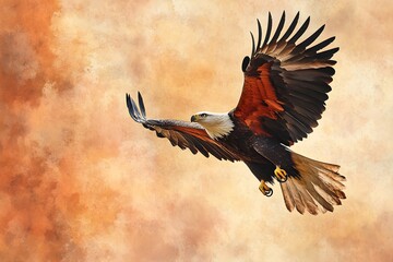 Fototapeta premium A majestic eagle soaring high in the sky